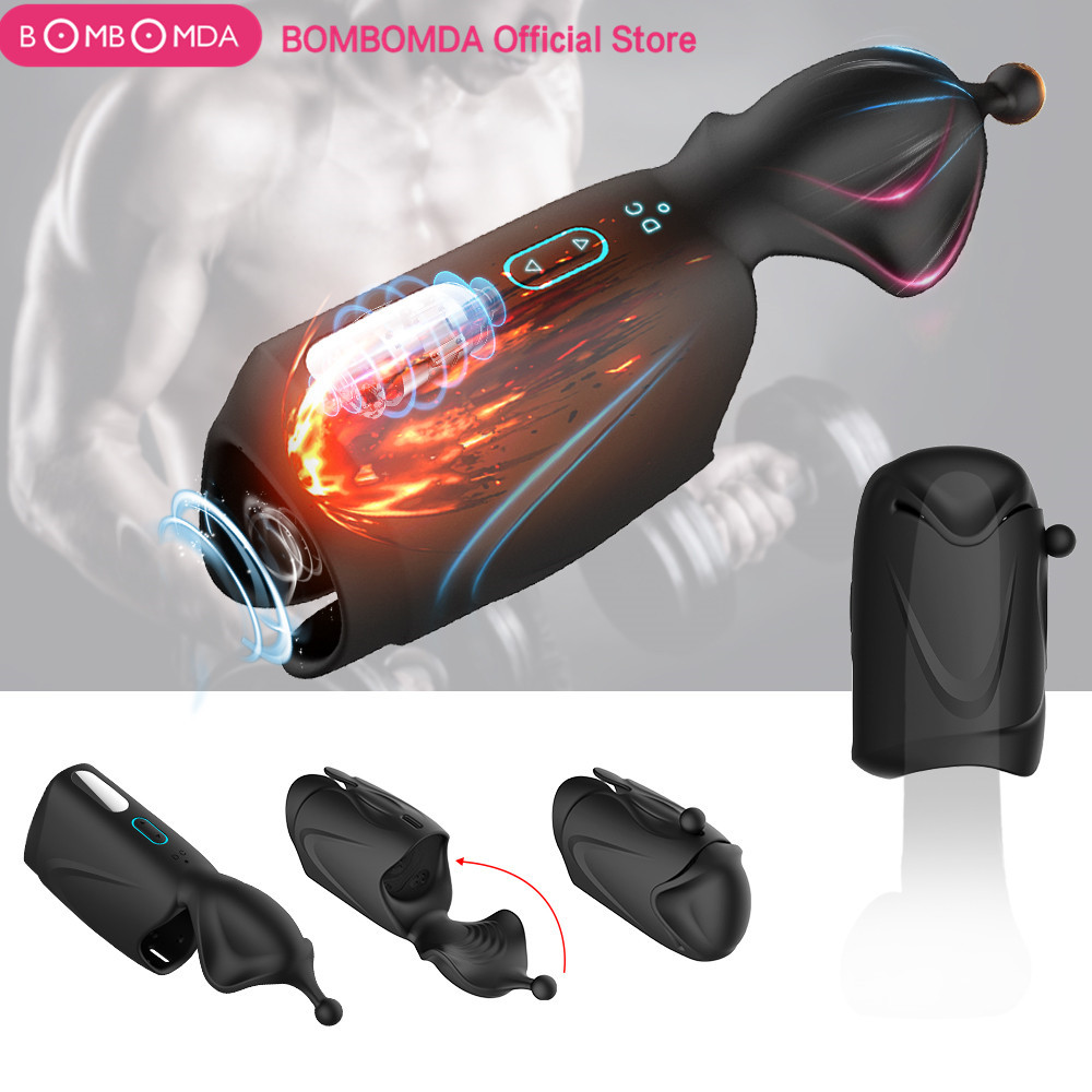 2020 Newest Automatic Glans Vibrator for Men Masturbator Dildo Vibrator Penis Trainer Delay Lasting Trainer Sex Toys for Adults Y200422
