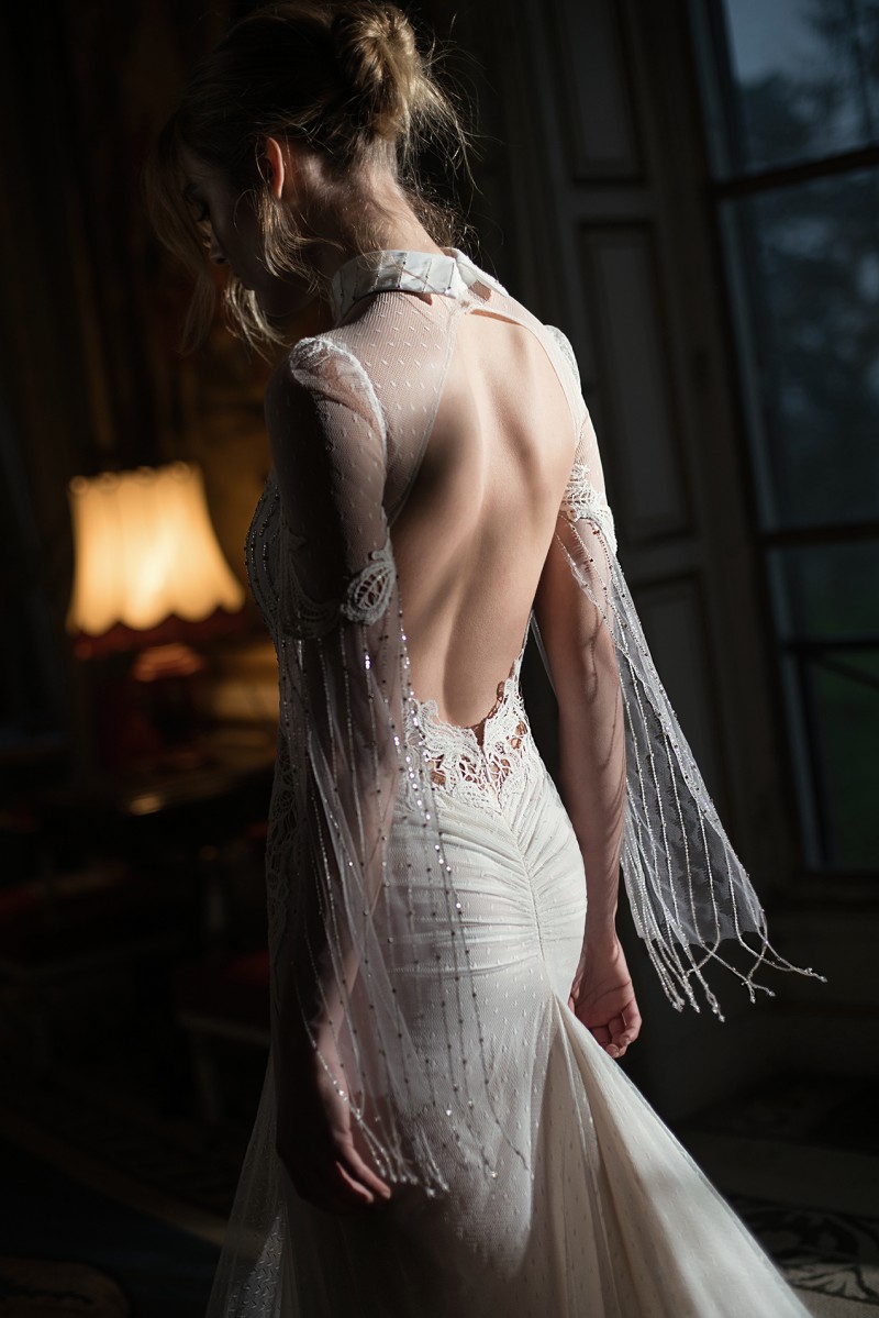 inbal dror mermaid wedding dresses lace beading split backless bridal gowns custom chapel country robe de marie