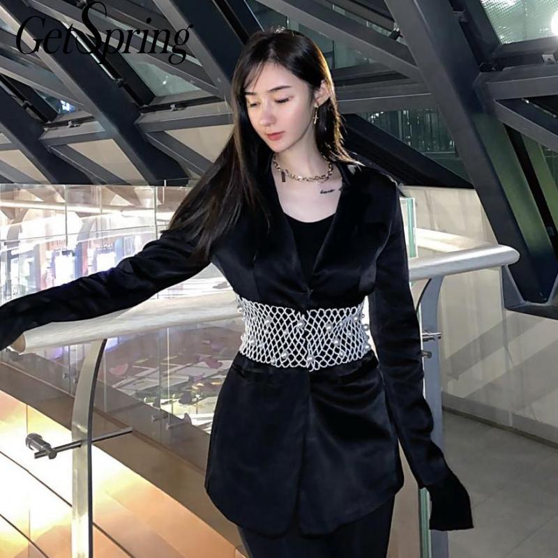 Getspring Women Blazer Pearls Patchwor Hollow Out Vintage Women Blazers Jackets Color Matching Black Sexy Suit Coat 2020 Fashion
Getspring Women Blazer Pearls Patchwor Hollow Out Vintage Women Blazers Jackets Color Matching Black Sexy Suit Coat 2020 Fashion