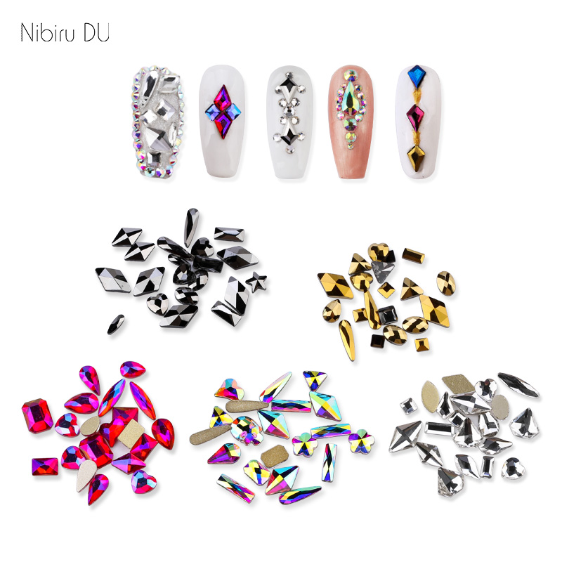100pcs/pack Wholesale Nail Art Rhinestones Multi-color Random Shaped Glitter Glass Stones For 3D Crystal DIY Nails Decoration
100pcs/pack Wholesale Nail Art Rhinestones Multi-color Random Shaped Glitter Glass Stones For 3D Crystal DIY Nails Decoration