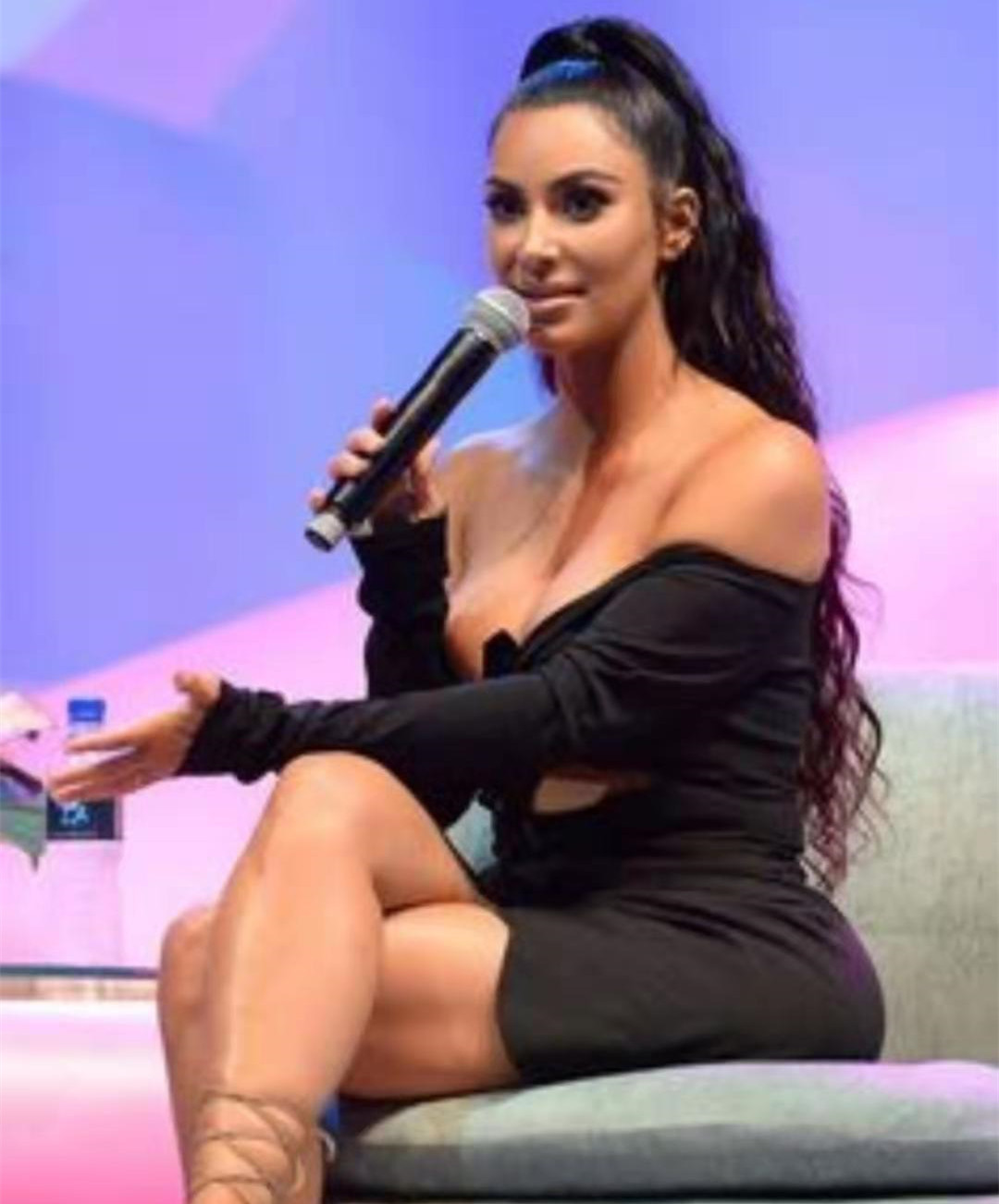 Celebrity KIM Kardashian natural curly pony tail hairpiece long high elastic band drawstring ponytail hair extension 180g 160g natural color