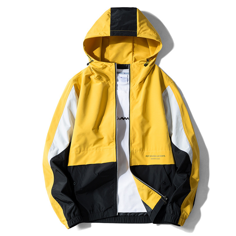 New Patchwork Jackets Mens Casual Windbreaker Outerwear Male Thin Bomber Hooded Coats Spring Autumn Clothing, Yellow
New Patchwork Jackets Mens Casual Windbreaker Outerwear Male Thin Bomber Hooded Coats Spring Autumn Clothing, Yellow