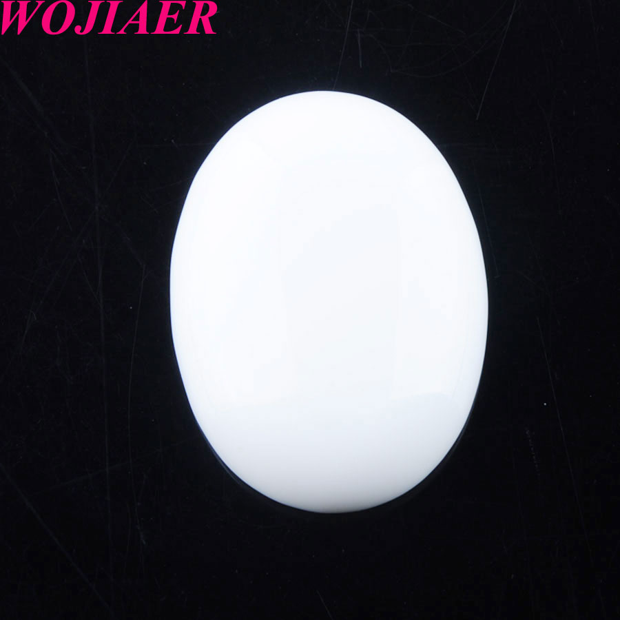 WOJIAER Natural White Jade GemStone Beads Oval Cabochon CAB No Hole 22x30x7MM For Earrings Making Jewelry Accessories U8109