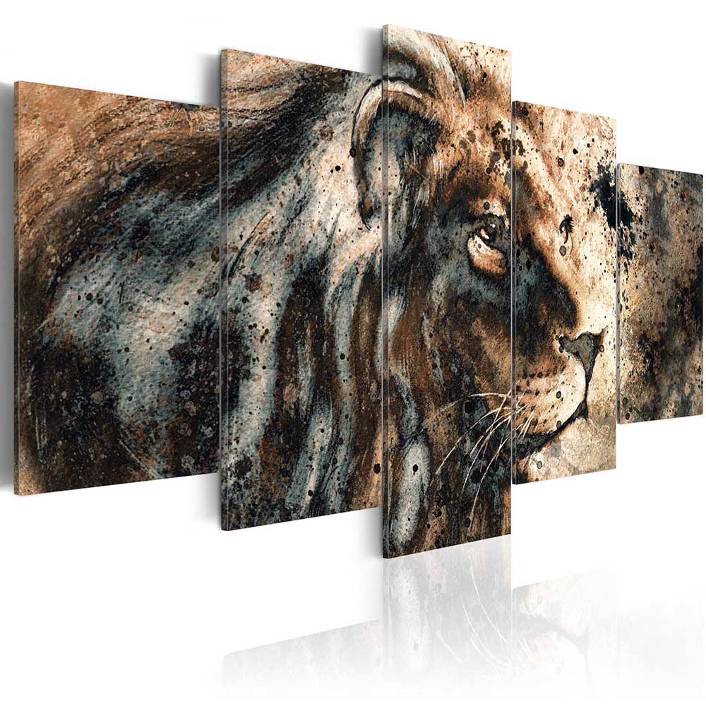 Canvas Art Print Abstract Modern Wild Animals Lions Painting Home Decoration, Choose Color & Size(No Frame )