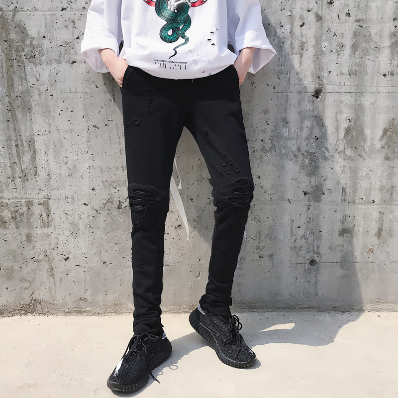 Wash Knitting Hole Casual Pants Men Streetwear Fashion Hip Hop Slim Fit Trousers Joggers Sweatpants Pencil Pant, Black
Wash Knitting Hole Casual Pants Men Streetwear Fashion Hip Hop Slim Fit Trousers Joggers Sweatpants Pencil Pant, Black