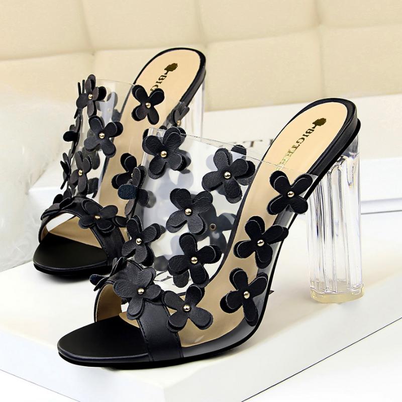 BIGTREE Fashion Slippers High Heels Sandals Transparent Fish Mouth Shoes Woman Crystal Chunky Heels Sweet Summer Shoes 2020, Black
BIGTREE Fashion Slippers High Heels Sandals Transparent Fish Mouth Shoes Woman Crystal Chunky Heels Sweet Summer Shoes 2020, Black