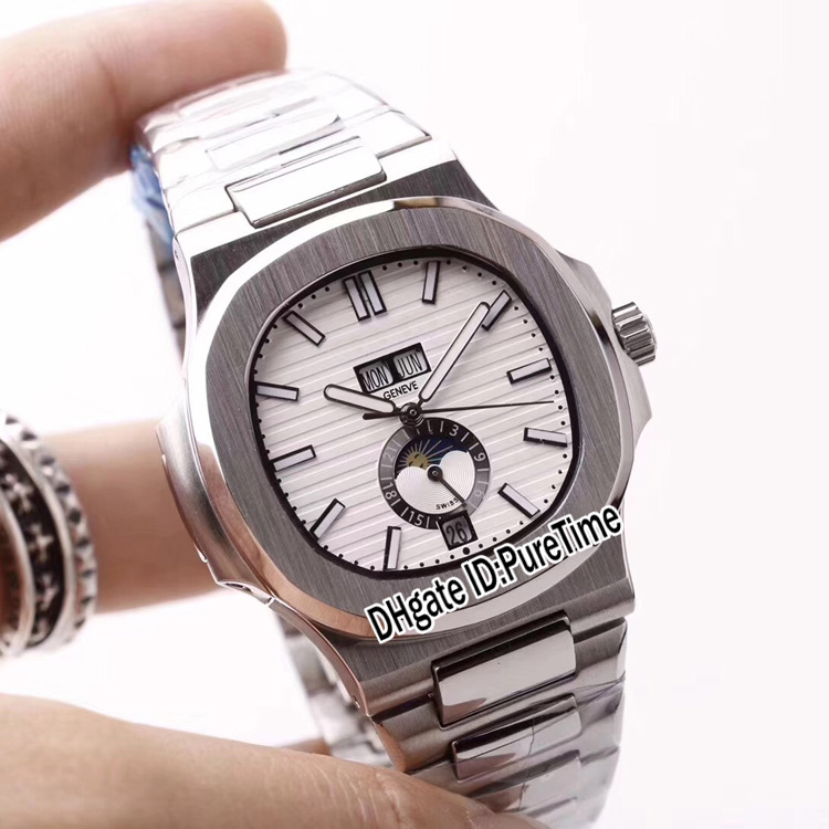 New 5726/1A-010 Steel Case WhiteTexture Dial Big Date Automatic Moon Phase Mens Watch Stainless Steel 5 Styles Watches Cheap Puretime B237e5, Pp-b327-b1 (4)
New 5726/1A-010 Steel Case WhiteTexture Dial Big Date Automatic Moon Phase Mens Watch Stainless Steel 5 Styles Watches Cheap Puretime B237e5, Pp-b327-b1 (4)