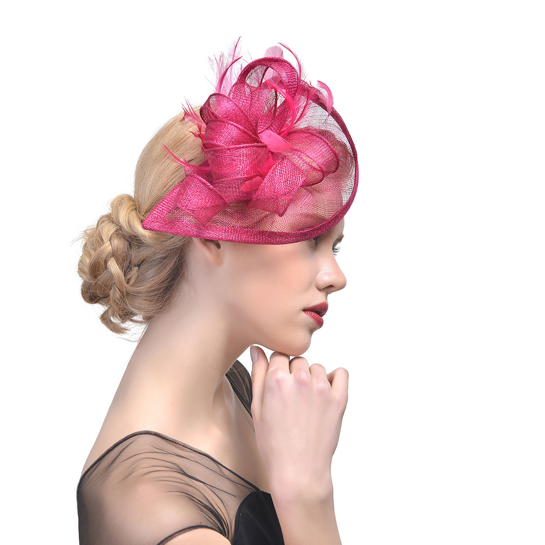 Bridal hats Feather Fascinator Hand Made Hair Bridal Birdcage Veil Hat Wedding Hats Fascinators Cheap Femin Hair Flowers For Wedding Party