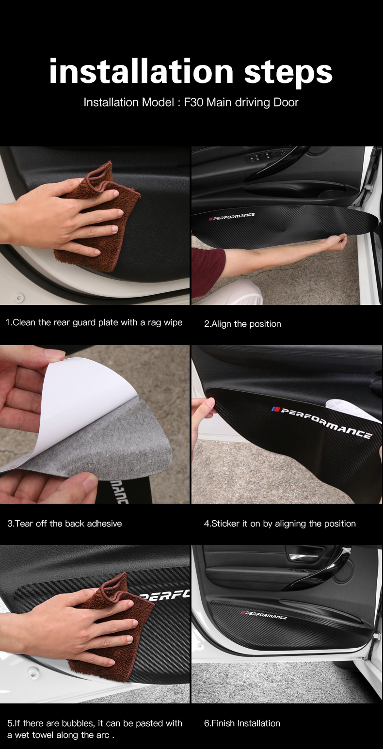 2025 new For Stickers E90 F30 F10 F07 F20 F25 F26 F15 F16 E84 F48 X1 X3 X5 Car AntiKick Pad Carbon Fiber Leather PVC Door Protection F348668