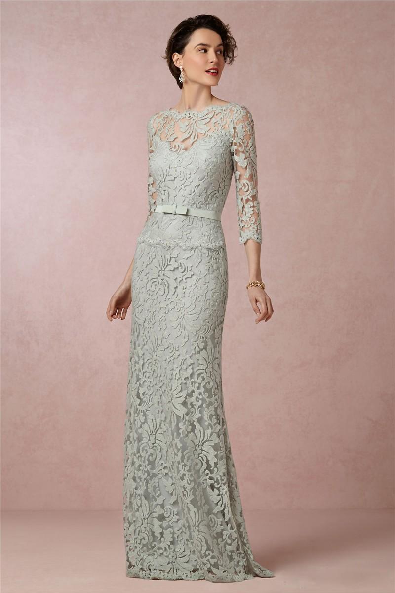 New Arrival Sheath Mother of the Bride Dresses Long Lace Wedding Guest Dresses 3/4 Sleeve Custom Made Dress Evening Wear