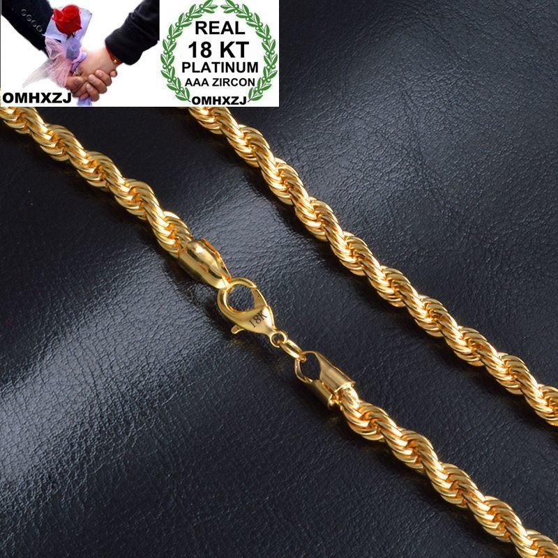 OMHXZJ Wholesale Personality Chains Fashion OL Woman Girl Party Wedding Gift Gold 6MM Rope Chain 18KT Golds Chain Necklace NC157
OMHXZJ Wholesale Personality Chains Fashion OL Woman Girl Party Wedding Gift Gold 6MM Rope Chain 18KT Golds Chain Necklace NC157