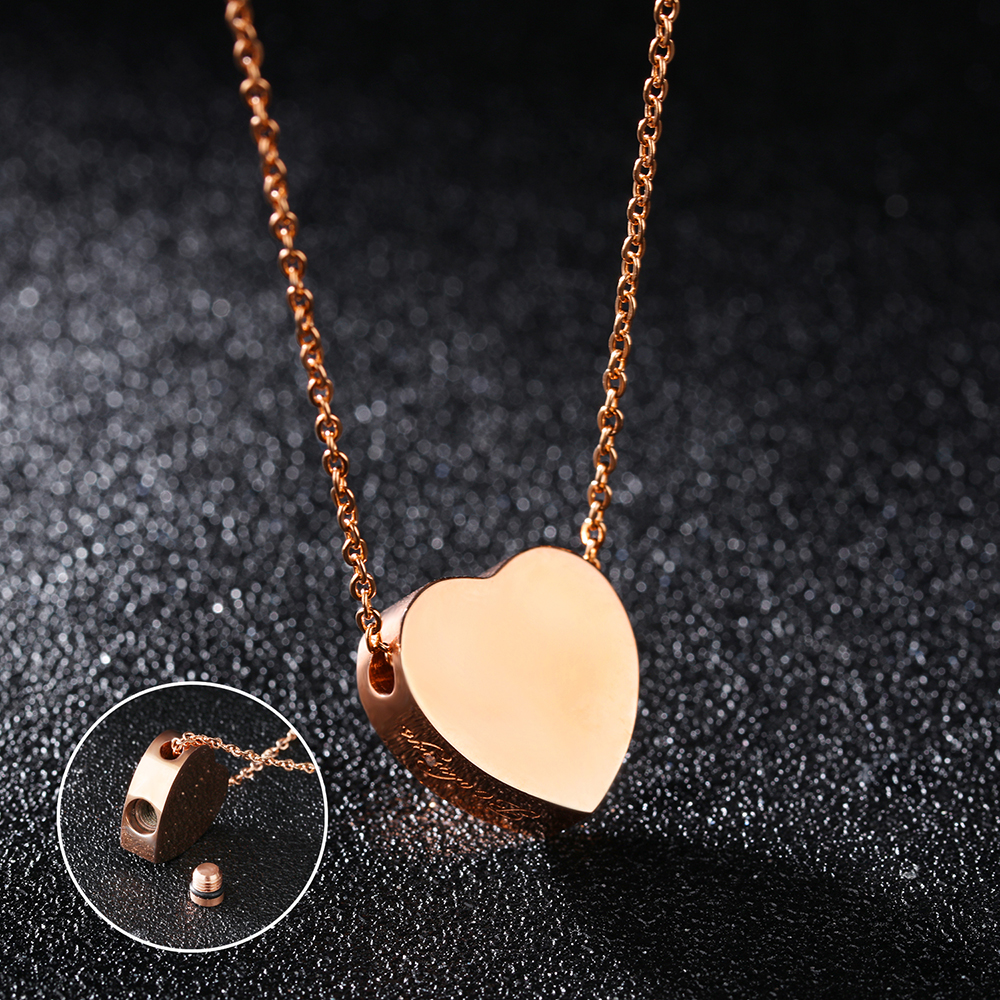 Heart Love Pendant Necklace Screw Can be Unscrewed Cubic Zirconia 14K Gold Plated Necklace Jewelry Girl Friend Gift