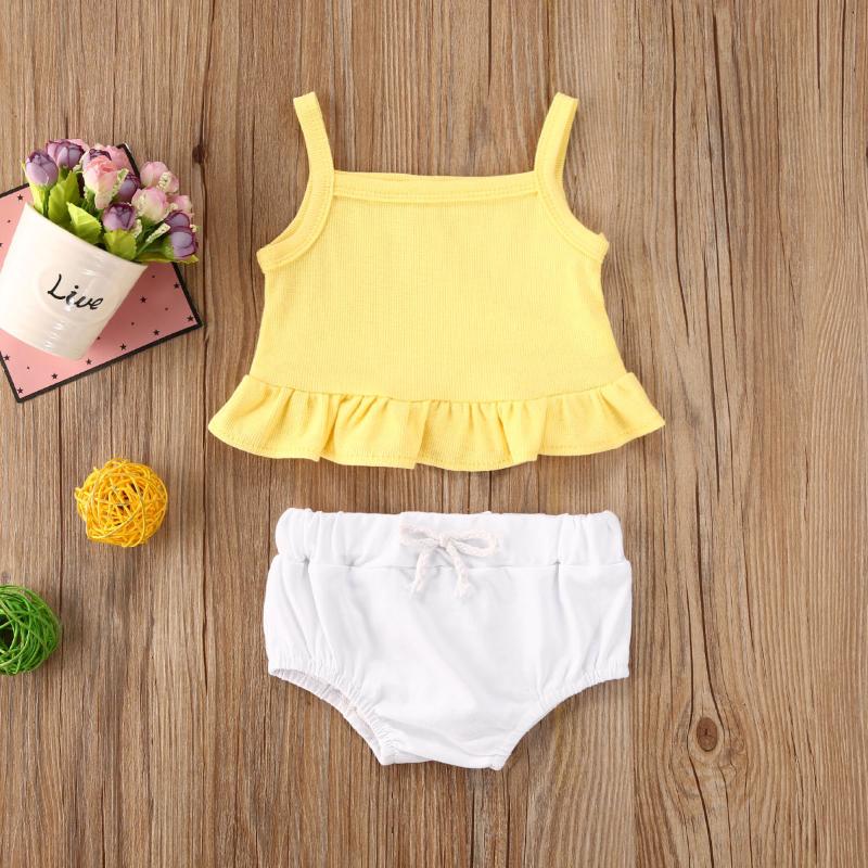 2020 Newest Summer Newborn Infant Baby Clothes Sets Girls Solid Cotton Sleeveless Ruffles Vest Tops+Shorts 2Pcs Outfits Suit, Pink
2020 Newest Summer Newborn Infant Baby Clothes Sets Girls Solid Cotton Sleeveless Ruffles Vest Tops+Shorts 2Pcs Outfits Suit, Pink