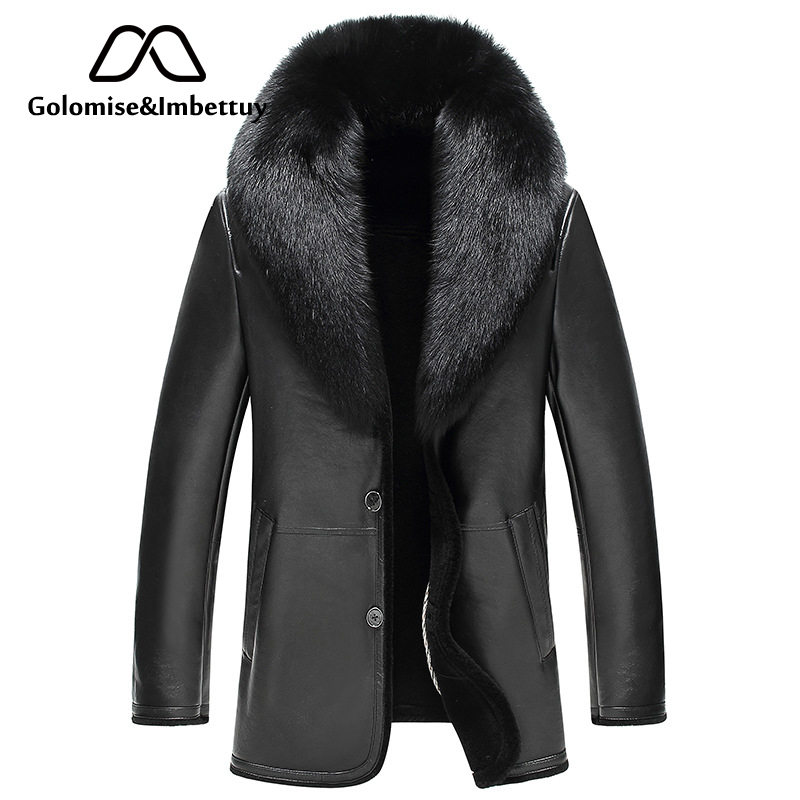 Golomise&Imbettuy Genuine Sheepskin Leather Jacket Natural Lamb/Wool Fur Liner Men Real Leather Shearling Jacket Winter Outwear, Black
Golomise&Imbettuy Genuine Sheepskin Leather Jacket Natural Lamb/Wool Fur Liner Men Real Leather Shearling Jacket Winter Outwear, Black