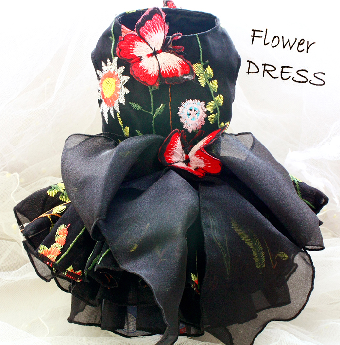 Free shipping handmade Princess dog clothes Black embroidery flower butterfly tutu dog dress ropa perro mascotas roupa cachorro
Free shipping handmade Princess dog clothes Black embroidery flower butterfly tutu dog dress ropa perro mascotas roupa cachorro