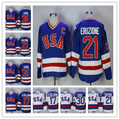 Hot Selling TOP 1980 USA Hockey Jersey 30 Jim Craig 21 Mike Eruzione 17 Jack O'Callahan Team USA Miracle On Alternate Year Vintage Jerseys, Blue 30
Hot Selling TOP 1980 USA Hockey Jersey 30 Jim Craig 21 Mike Eruzione 17 Jack O'Callahan Team USA Miracle On Alternate Year Vintage Jerseys, Blue 30