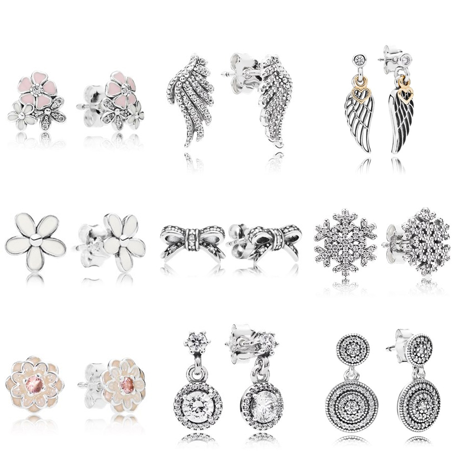 NEW 100% 925 Sterling Silver Poetic Pandora Cherry Blooms Flower Earring Love &Guidance Feather Stud Earrings Fit Women DIY Jewelry
NEW 100% 925 Sterling Silver Poetic Pandora Cherry Blooms Flower Earring Love &Guidance Feather Stud Earrings Fit Women DIY Jewelry