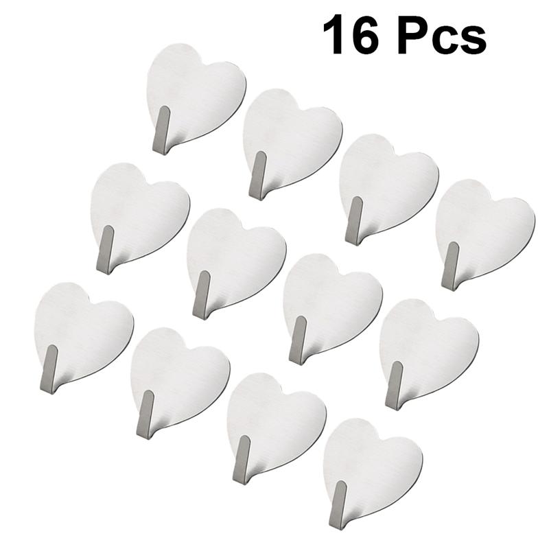 16PCS Hooks Stainless Steel Strong Heart Shape Adhesive Hangers Wall Mounted Coat Hook Traceless Hanger Bathroom Kitchen Bedroom
16PCS Hooks Stainless Steel Strong Heart Shape Adhesive Hangers Wall Mounted Coat Hook Traceless Hanger Bathroom Kitchen Bedroom