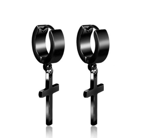 7 Colors earring Allergy Free Cross Ear Clasp Fashionable Titanium Punk Ear Studs Stainless Steel Earrings GB1586