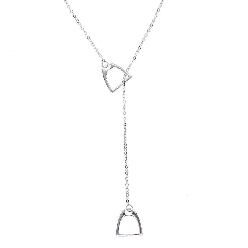 Lucky Double Horse Hoof Pendant delicate real 925 Sterling Silver Necklace Snaffle Bit horse shoe Necklace for Women girl wedding Jewelry