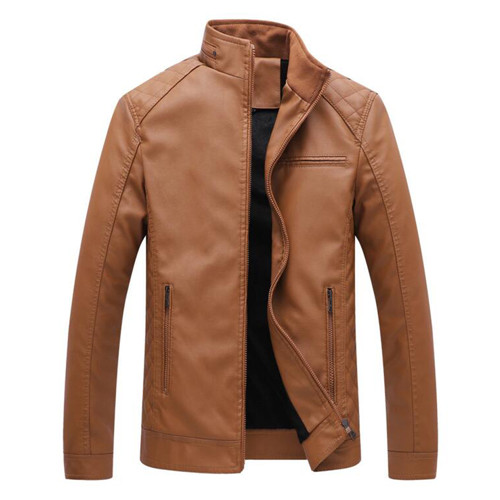 Autumn Winter Men PU Leather Jacket Plus Size L-6XL Mens Casual Fur Jackets Solid Clothes Fashion Motorcycle Outerwear