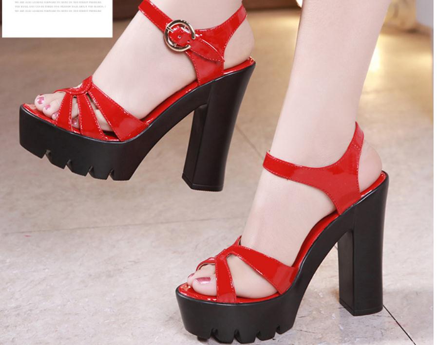 2019 Women's Sandals in Summer with New style High heel Coarse heel waterproof table, Black
2019 Women's Sandals in Summer with New style High heel Coarse heel waterproof table, Black