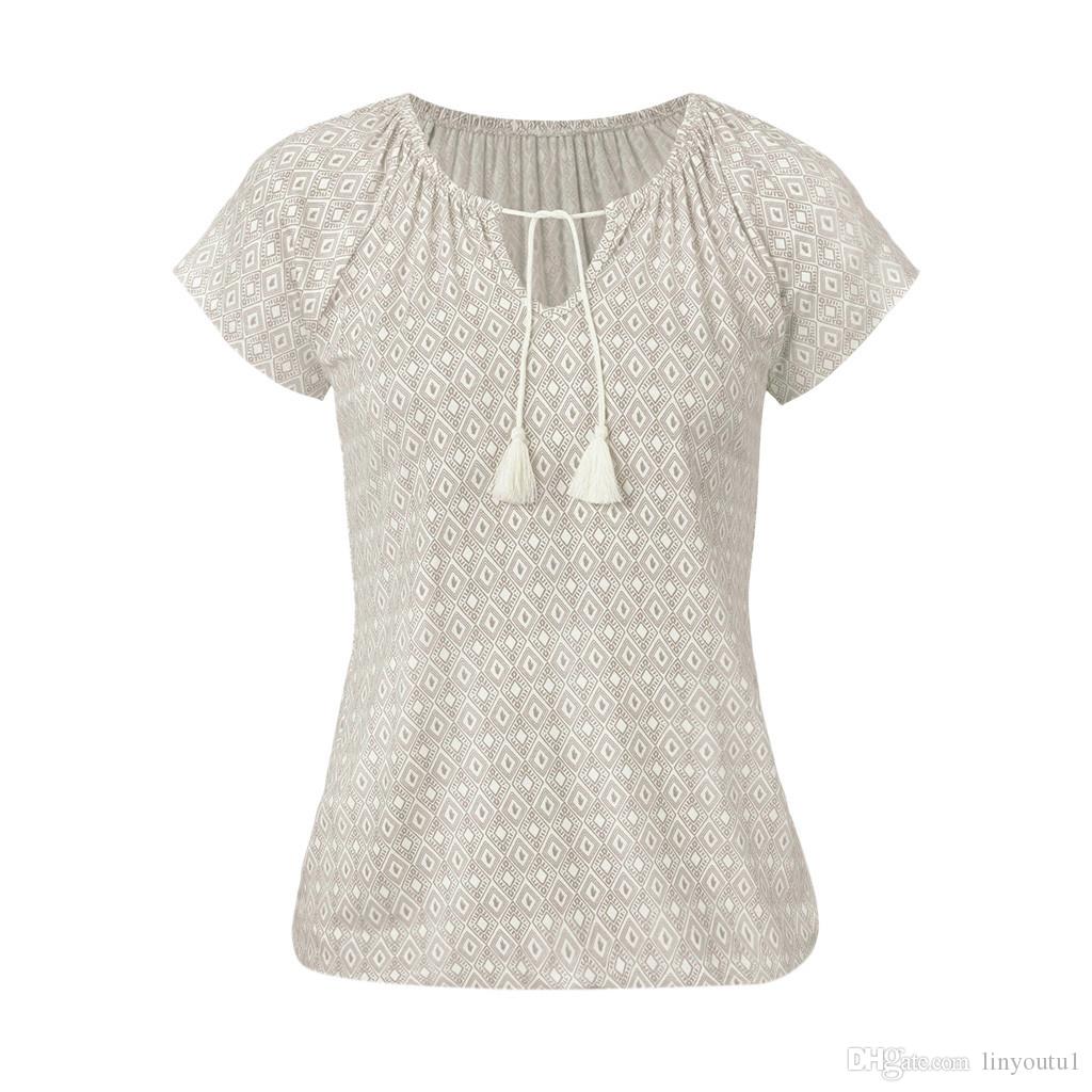 hot sale Women's t shirt Fashion Bohemian Print Top Beach Summer Shirt Holiday t-shirt women Casual Summer tee shirt femme NEW