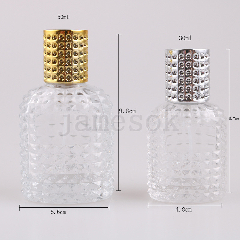 Portable Glass Perfume Spray Bottles 30ml/50ml Empty Cosmetic Containers Atomizer Bottle For Outdoor Travel Perfume Bottles DA164