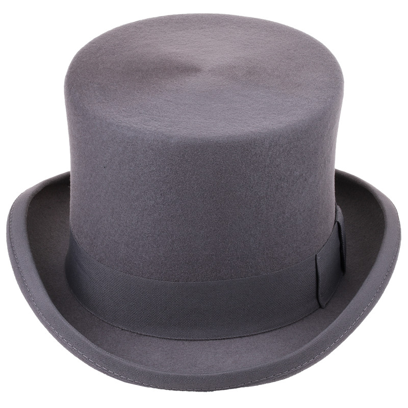135cm high 100 Wool Top Hat Satin Lined President Party Men039s Felt Derby Black Hat Women Men Fedoras6024196