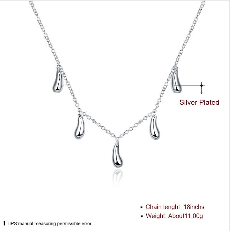 Best gift Five water drop necklace hanging plated sterling silver necklace STSN131,wholesale fashion 925 silver Chains necklace factory sale