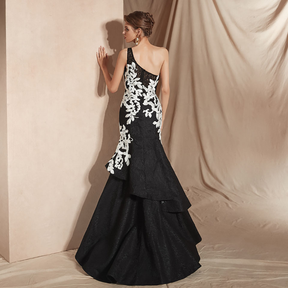 New Mermaid evening dresses One shoulder Formal dress party avondjurk robe de soiree Evening gown robe soiree dubai