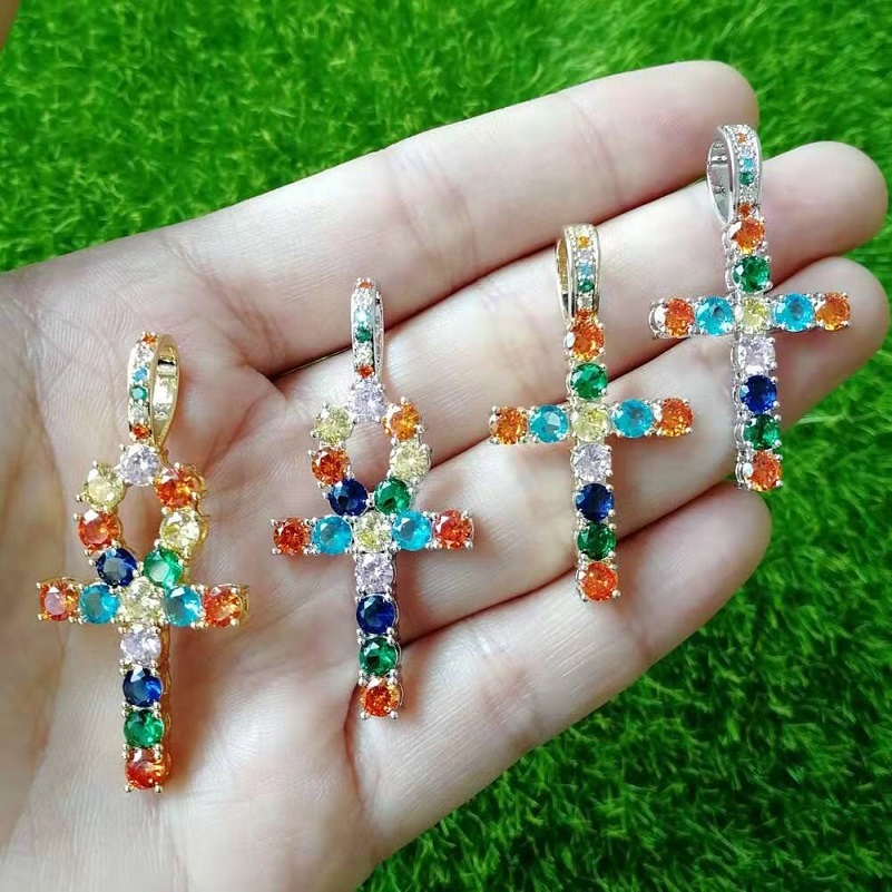 iced out ankh cross pendant necklaces for men luxury designer mens colorful bling diamond christian pendants hip hop necklace jewelry gift
iced out ankh cross pendant necklaces for men luxury designer mens colorful bling diamond christian pendants hip hop necklace jewelry gift