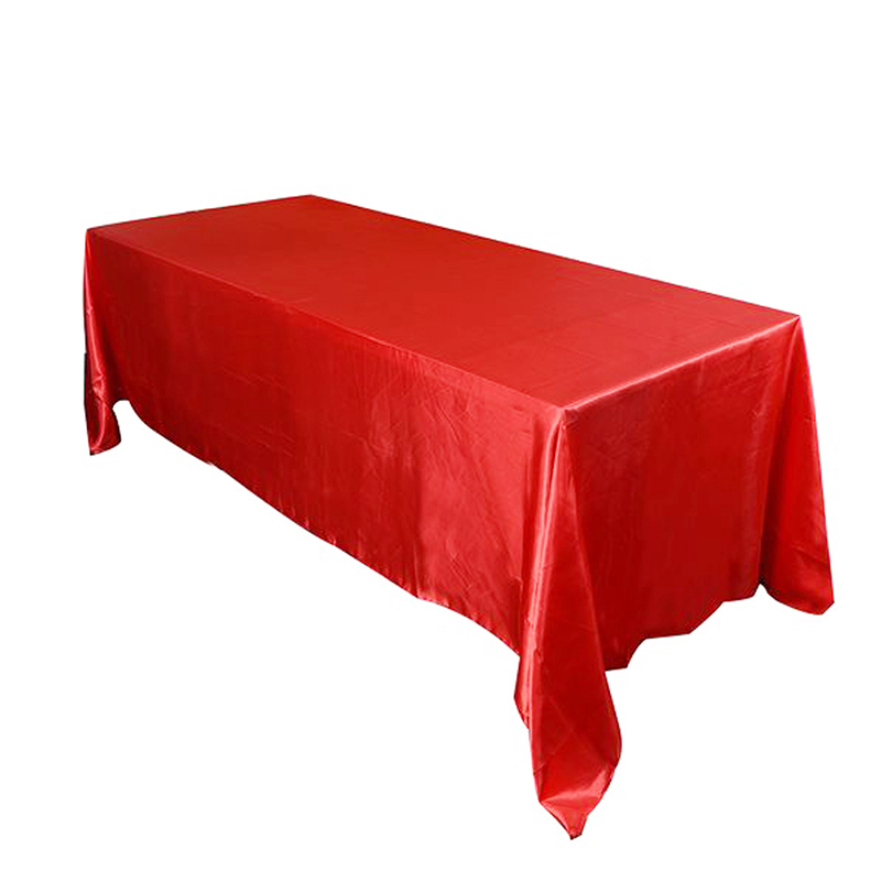 145x320cm White/Black Tablecloths Table Cover Rectangular Satin Tablecloth for Wedding Birthday Party Hotel Banquet Decoration