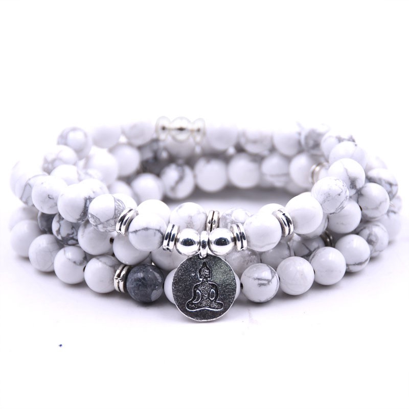 108 beads natural stone Jewelry beaded strands bracelet ethnic style multi-layer men and women parents birthday gifts