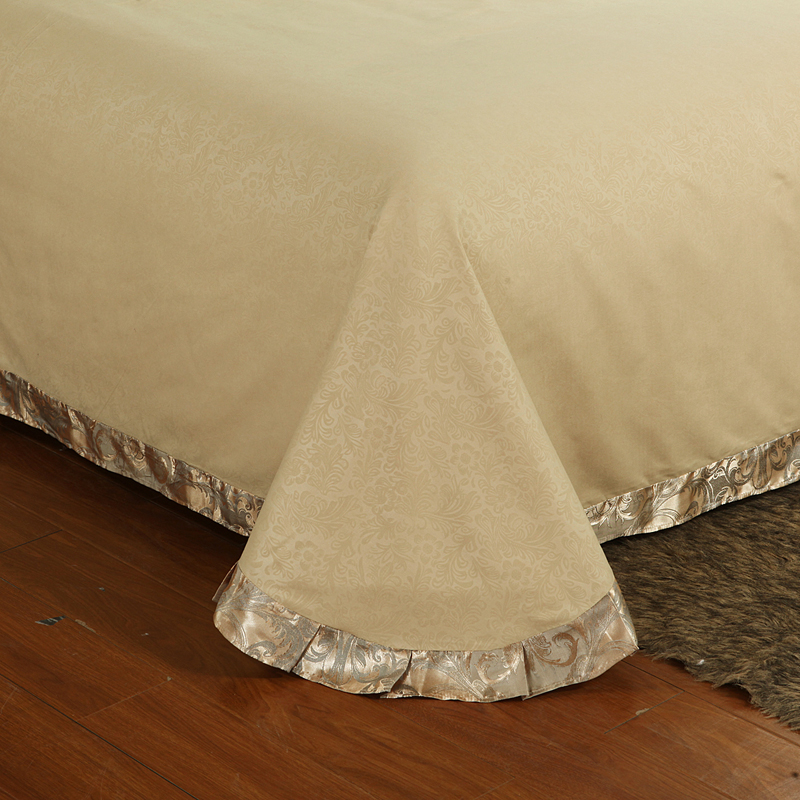 NEW Jacquard Bedlinen Queen King Size Duvet cover Set Imitation Silk Cotton Bedding Sets Gold Colour