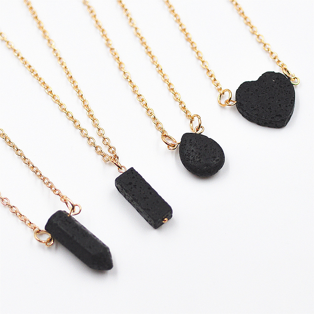 Fashion silver Gold Color natural heart Lava Stone Necklace Volcanic Rock Aromatherapy Essential Oil Diffuser Necklace For Women Jewelry
Fashion silver Gold Color natural heart Lava Stone Necklace Volcanic Rock Aromatherapy Essential Oil Diffuser Necklace For Women Jewelry