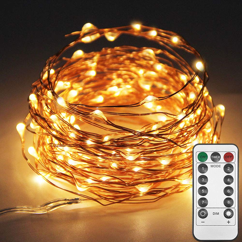 33ft 100LED Multi-Color Copper Wire String Lights Fairy String Lights 8 Modes LED String Lights USB Powered with Remote Control
33ft 100LED Multi-Color Copper Wire String Lights Fairy String Lights 8 Modes LED String Lights USB Powered with Remote Control