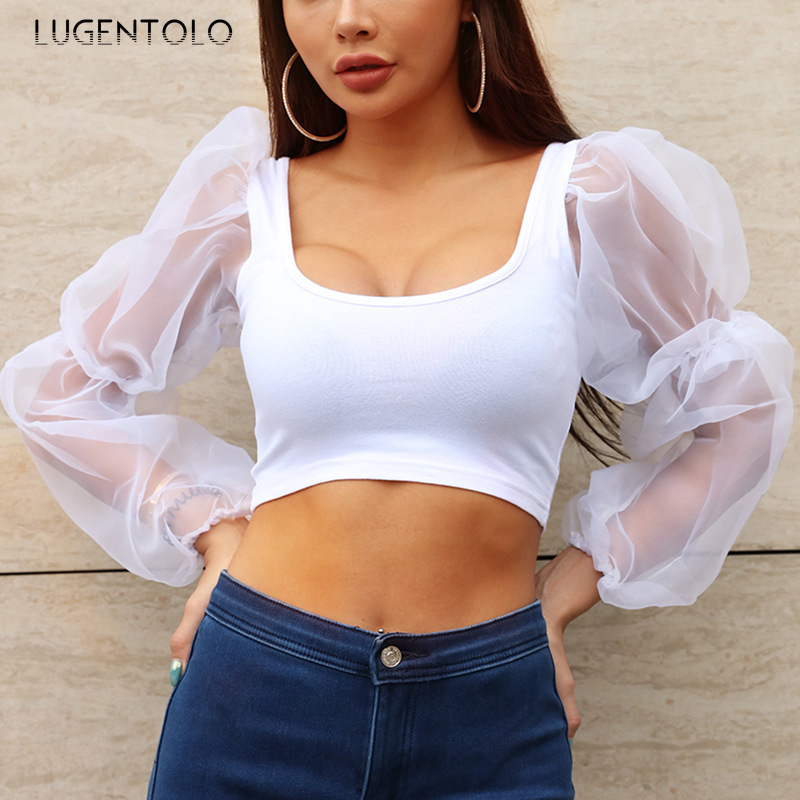 Lugentolo Crop Top Women Sexy Mesh Dew Navel Rubber Solid Color Slim Sexy Fashion Tank Tops Polyester Streetwear, Black
Lugentolo Crop Top Women Sexy Mesh Dew Navel Rubber Solid Color Slim Sexy Fashion Tank Tops Polyester Streetwear, Black