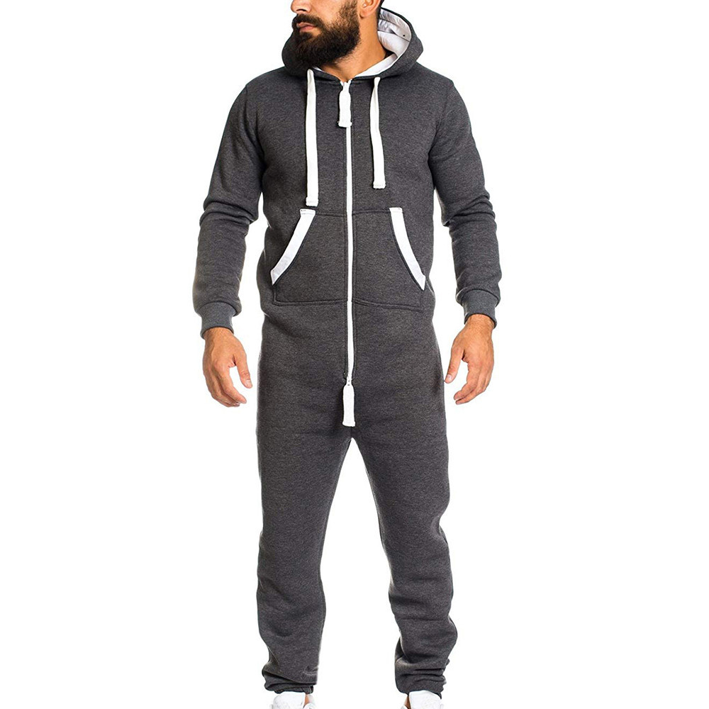 Men's Pants One-piece Garment Pajama Playsuit Zipper Hoodie Male Onesie Camouflage Print Jumpsuit Streetwear Overalls T200104
