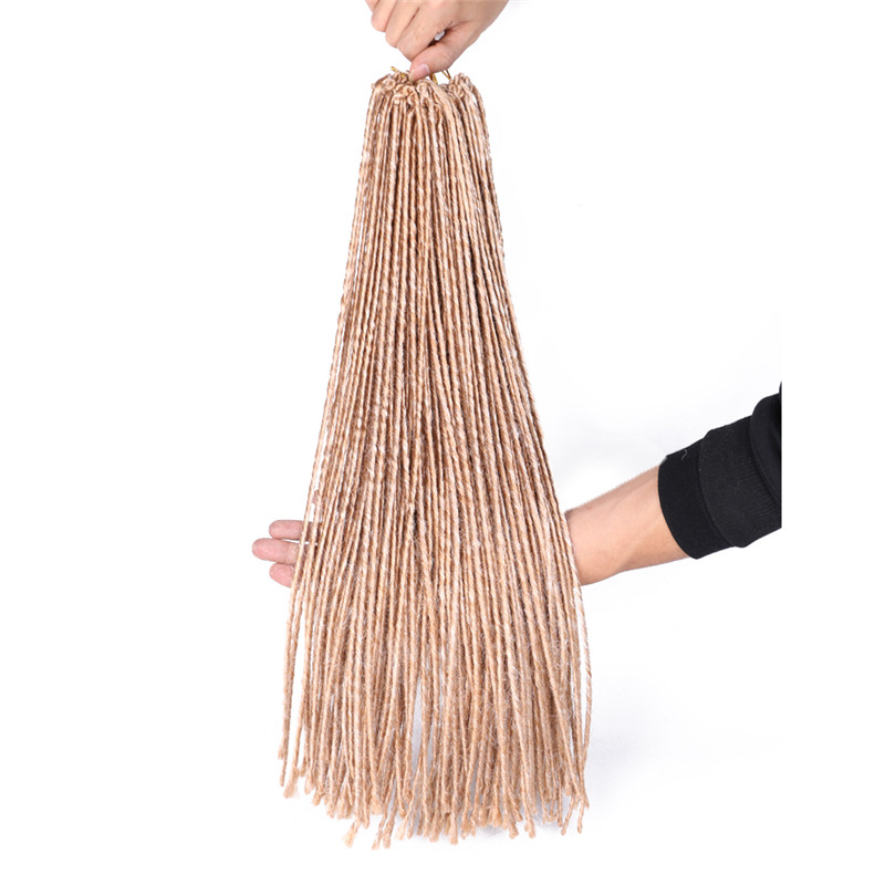 LANS 20 inch Synthetic Braiding Hair Extensions Dreadlocks 24 strands 100gpc Crochet Braids Hair White Blonde Black Color LS35