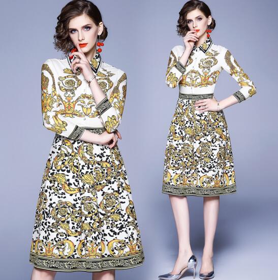 European and American fashion wild waist slimming printed A-line skirt, As the picture
European and American fashion wild waist slimming printed A-line skirt, As the picture