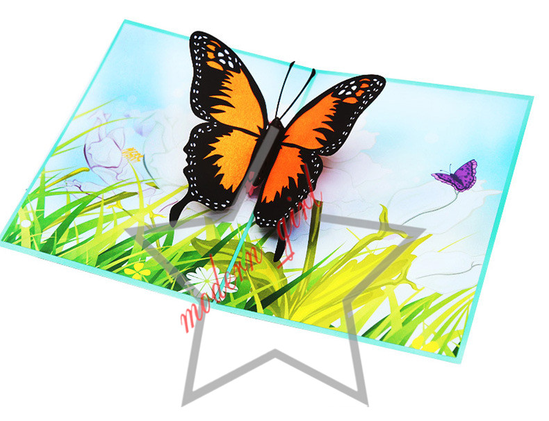 2019 Handicraft 3D Pop Up Butterfly Wedding Invitation Greeting Cards Birthday Valentine Mother Day Christmas Invitation Card