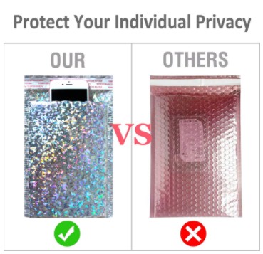 Laser Silver Mailing Envelope Bags Waterproof Courier Bags Bubble Mailers Padded bubble Envelopes Bag Packing Bags