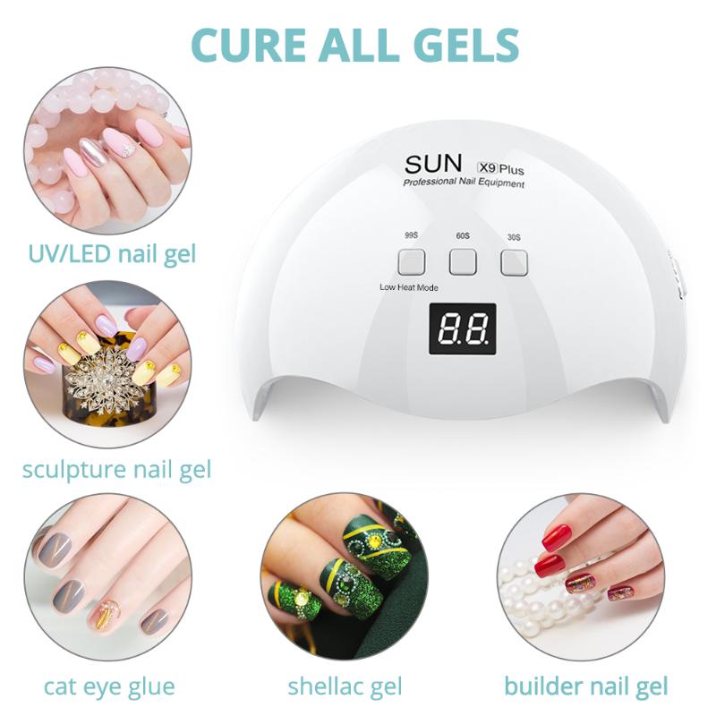 LED Nail Lamp Dryer With 21 Pcs Leds SUN X9plus 48W UV Lamp For Manicure 3 Timer Auto Sensor Manicure For Gel Nail Polish