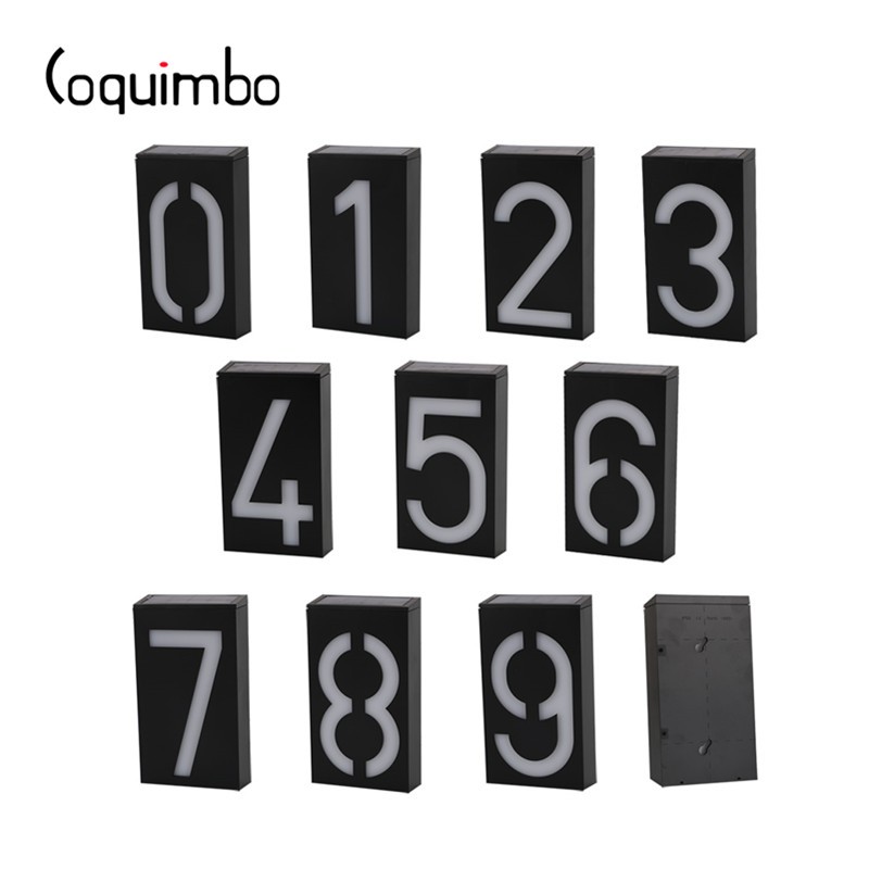 Coquimbo Solar Panel Number Digit Plate Solar Lamp LED Light Sign For House Hotel Plaque Mailbox Garden Lamp Doorplate Lamp
Coquimbo Solar Panel Number Digit Plate Solar Lamp LED Light Sign For House Hotel Plaque Mailbox Garden Lamp Doorplate Lamp