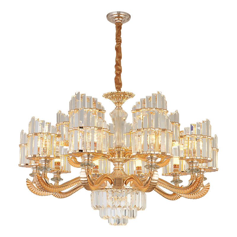 modern crystal pendant lights fixture european sgold crystal pendant lamp hanging lamps hotel hall home indoor lighting 6 8 15 lamp