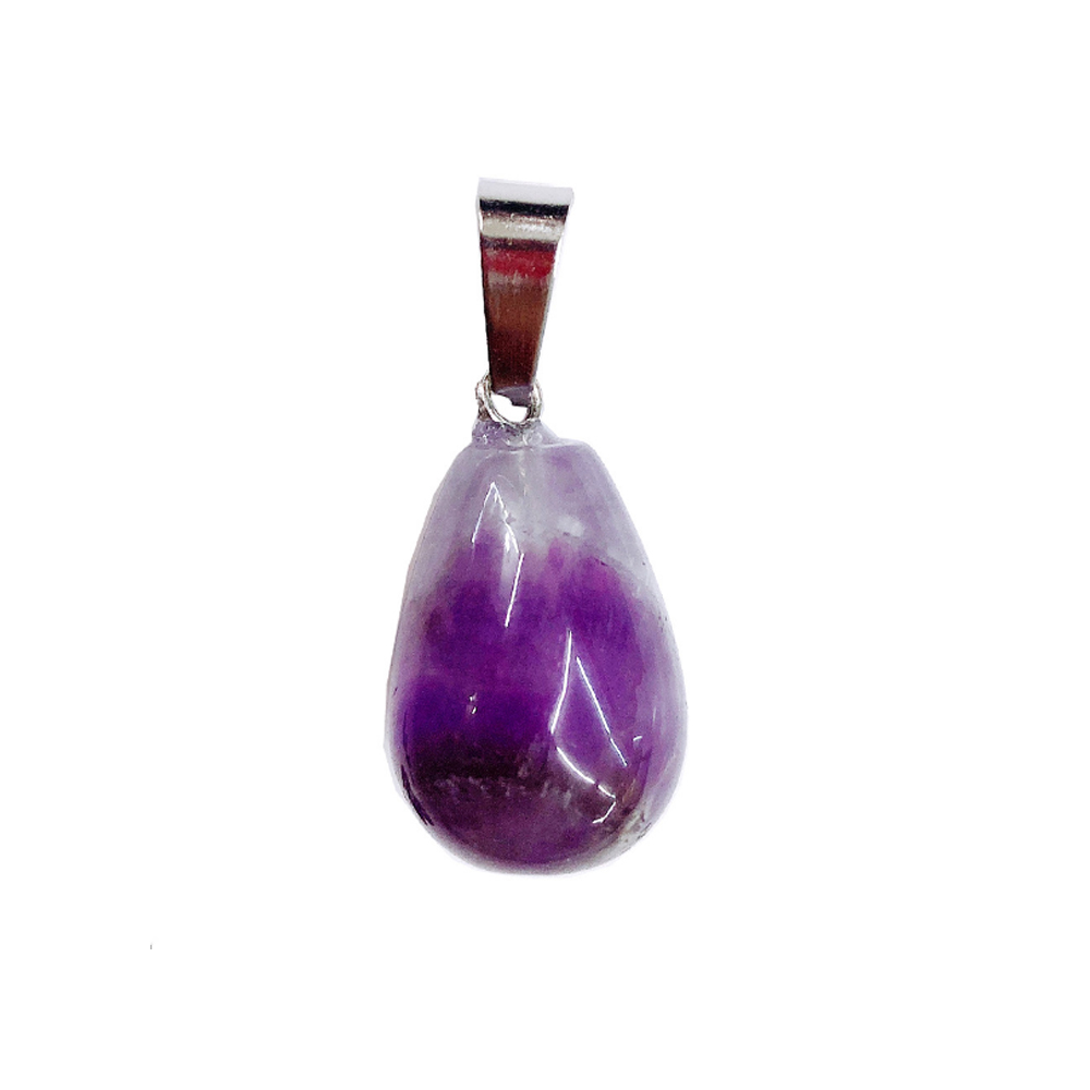 qimoshi Water Drop Natural Stone Crystal Pendant Men and Women Energy Cure Christmas Gift Necklace12pcs