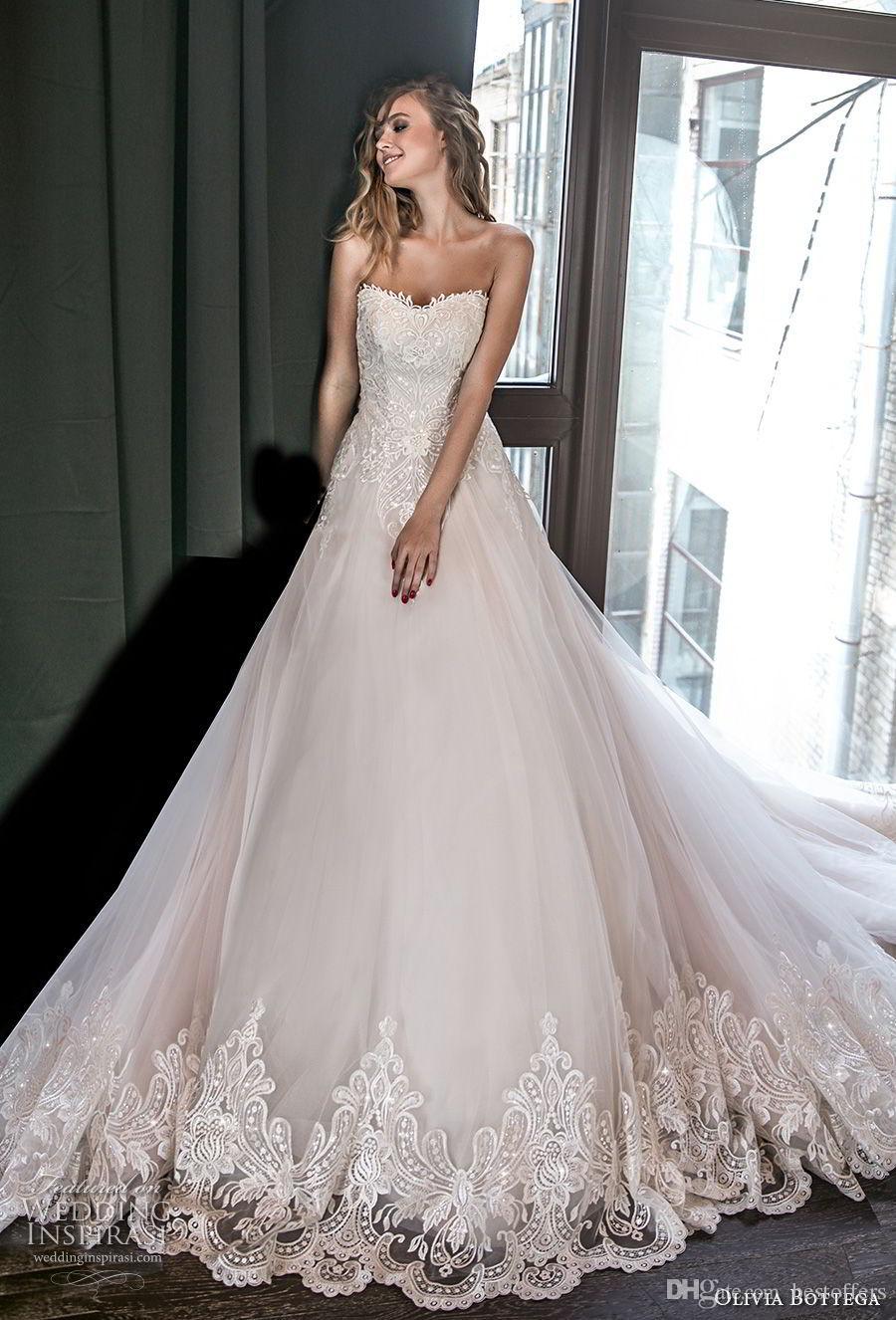 2019 Sweetheart A Line Wedding Dresses Beads Backless Lace Appliqued Beach Bridal Gowns Court Train Plus Size Vestido De Novia