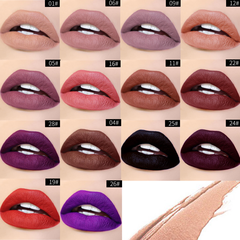 Qibest Waterproof Nude Matte Velvet Glossy Lip Gloss Lipstick Lip Sexy Red Tint 28 Colors Women Fashion Makeup Comestic
Qibest Waterproof Nude Matte Velvet Glossy Lip Gloss Lipstick Lip Sexy Red Tint 28 Colors Women Fashion Makeup Comestic