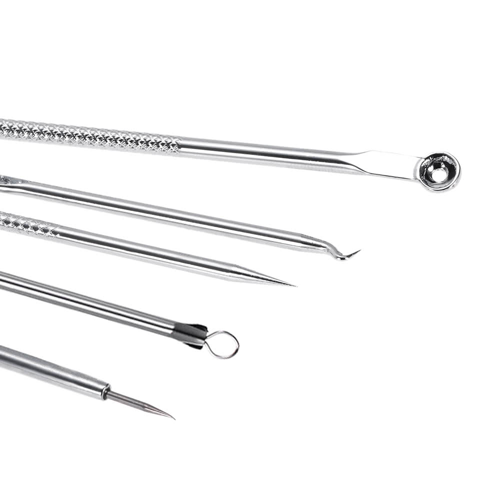 5PCS Stainless Blackhead Comedone Remover Needle Blemish Pimple Pin Acne Extractor Face Clean Tool